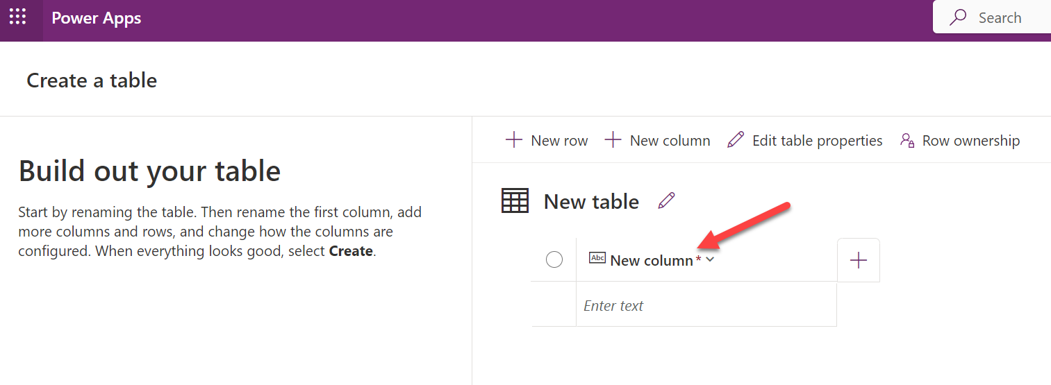 Properly configure a Dataverse table primary column